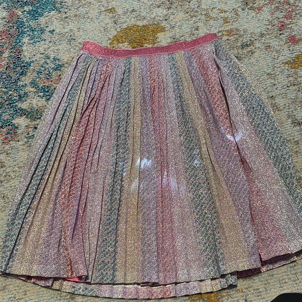 Marc Jacobs Rainbow Metallic Pleated Skirt